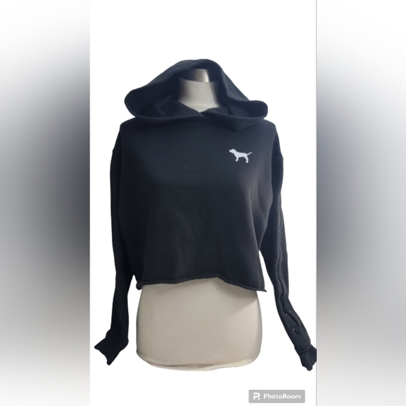 Pink Victorias Secret size Small Cropped hoodie/sweatshirt. Long sleeved. - Picture 8 of 13
